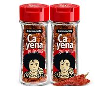 Sazonador Cayena Guindilla Carmencita, Sabor Picante Intenso, Ideal para salsas, sofritos y aliños de pastas, Formato en polvo, Sin Gluten, Contiene 2 unidades de 18 g