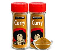 Sazonador Curry Carmencita 43 g, Curry Molido, Ideal para carne de pollo o cordero, verdura, salsas y arroces, Puede contener trazas de gluten, mostaza, Contiene 2 unidades de 43 g