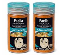 Sazonador Paella Carmencita, Sazonador paella Española, Mezcla de especias pensada para dar un toque personal y auténtico a tus paellas, Sin Gluten, Contiene 2 unidades de 65 g