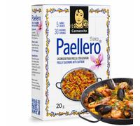 Sazonador Paellero Carmencita con azafran, Especias para Paella, Sin Gluten, Apto para 30 Raciones, Contiene 5 sobres de 4g cada, 2 Unidades