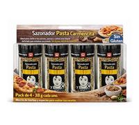 Sazonador Pasta Carmencita, Ideal para darle a tus pizzas, pastas y salsas ese toque delicioso que estabas buscando, Sin Gluten, mezcla de hierbas y especias, Contiene 6 unidades de 38 g