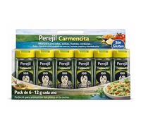 Sazonador Perejil Carmencita, Ideal para pescados, salsa, huevos y verduras, sabor fresco en una ensalada de cuscús, tomate, pepino y hierbabuena, Sin Gluten, Contiene 6 unidades de 12 g