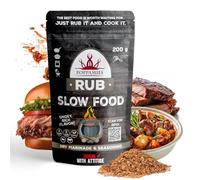 Sazonador Poppamies Slow Food - Adobo seco y Condimento para Carne de res y Cerdo - Ideal para Parrilla, BBQ, Horno - Paquete Grande (200 g)