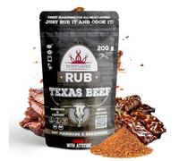 Sazonador Poppamies Texas Beef - Adobo seco y Condimento para Carne de res, Cerdo - Ideal para Parrilla, Barbacoa, Horno - Paquete Grande (200 g)