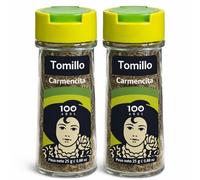 Sazonador Tomillo Carmencita, Ideal para carnes blancas, guisos, paellas y verduras, Aroma balsámico al integrarlo en una sopa de cebolla, Sin Gluten, Contiene 2 unidades de 25 g