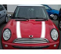 SB CarDesign Rayas Pegatina Capó para R50 R52 Mini Cooper - Blanco, Design 2