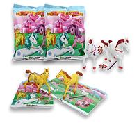 #sbabam, Caballos Glitter Juegos para Niños, Juego de Animales para Niños, Pack 2 Piezas, Regalo Niños Marionetas Animales para Decorar
