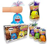 #sbabam Funny Box Crazy Hair, Juegos para niños de quiosco, Pack de 3 Unidades, Monstruos de Juguete para niños con Cabello Colorido emiten Sonidos Graciosos, Monstruos para Regalo de niño con Pilas