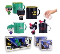 #sbabam Funny Box DC Squishy Mug, Taza con Personajes Blandos de DC Comics, 2 Piezas: Batman, Joker, Riddler, Harley Quinn, portaobjetos, Juegos Infantiles en el quiosco, Regalo para niños +3