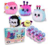 Sbabam FUNNY BOX Doki Doki Flower Friends, peluches suaves con forma de bola para niñas y niños, 3 piezas. Encuentra peluches de mariposa, mariquita, abeja y libélula. Juguetes infantiles en quioscos