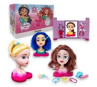 Sbabam, Funny Box Princesa de Maquillaje y Peinar con Accesorios para Cabello, Pack 2 Princesas para Regalo