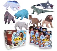 #sbabam Legend of Animals Fire vs Ice, Animales Extensibles, Funny Box con 3 Personajes Diferentes como Gorila, Orca, León, Oso, Juguetes para Niños