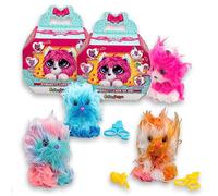 Sbabam Lovely Pets Cutie Cat - Caja divertida de 2 caracteres, juegos infantiles de quiosco de periódico, animales de peluche, juego de muñecas para niños, juguetes de animales, paquete de 2 unidades