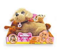 Sbabam, Mammy Surprise Big Version, peluche para perro 34 x 25 cm con cachorros, juguetes para niños de quiosco, animales de juguete para niños, muñecos de peluche suaves, muñeco regalo niña - caniche