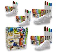 #sbabam Sniky Custom Shoes, divertida caja con 2 mini zapatillas para niños y niñas con gancho para colgar en la mochila, 2 zapatillas personalizables para colorear con 7 rotuladores