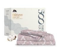 Sαbanas estampadas Mayfair Linen 100 % algodσn para cama individual - Juego de 3 piezas de 500 hilos - Tejido de satιn de lujo para hotel, suave
