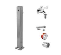 SBCGFY Columna De Agua Vertical Cuadrada Independiente De Acero Inoxidable para Jardín, Grifo Anticongelante para Exteriores con Soporte para Manguera, para Jardín, Granja Y Pasto, 80 Cm/24 Pulgadas