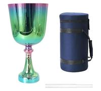 SBCGFY Cuenco de Cristal Tibetano, cáliz de Cristal de Mano de 18 cm, 432 Hz, Chapado en Verde, Hecho a Mano, Accesorio de meditación, Alivia la Fatiga y la ansiedad, Nota FA.