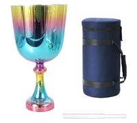 SBCGFY Cuenco Tibetano de Cristal, cáliz de Cristal de Mano de 18 cm, galvanizado a 440 Hz, Accesorio para meditación, Alivia la Fatiga y la ansiedad, con Estuche de Transporte, baqueta, Nota Sol.