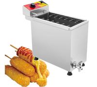 SBCGFY Freidora de Corn Dogs, máquina eléctrica Comercial para Hacer palitos de Salchichas con Queso, freidoras automáticas, para Cocina doméstica y Restaurante.