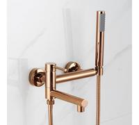 SBCGFY Grifo Mezclador de Ducha y bañera Mural Color Oro Rosa - Gira 90°, Monomando, Incluye Cabezal de Ducha y Manguera para una renovación de baño de Lujo.