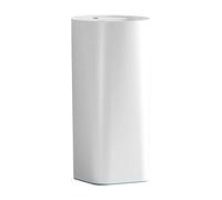 SBCGFY Lavabo cilíndrico de Pedestal, Lavabo de Pedestal de cerámica Simple, Lavabo de sobre encimera con desagüe y desagüe automáticos, Grifo Opcional, Blanco-A
