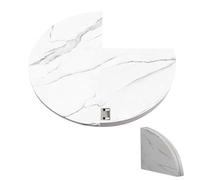 SBCWH Mesa Redonda Grande de 120-180 cm, Extensible y Plegable, de Madera, con Bisagras Ocultas, para Cocina, Comedor, Patio y Banquetes, sin Patas.(White,140cm/55in)