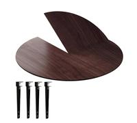 SBCWH Tablero de Mesa Plegable Redondo con 4 Patas, Extensor de Madera para Mesa Redonda, Reemplazo Temporal para Banquetes de Catering y Fiestas, Diseño de Hebilla Fija(Brown,120cm/47in)