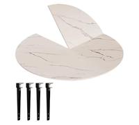 SBCWH Tablero de Mesa Plegable Redondo con 4 Patas, Extensor de Madera para Mesa Redonda, Reemplazo Temporal para Banquetes de Catering y Fiestas, Diseño de Hebilla Fija(White,140cm/55in)