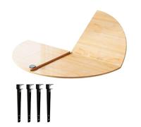 SBCWH Tablero de Mesa Plegable Redondo con 4 Patas, Extensor de Madera para Mesa Redonda, Reemplazo Temporal para Banquetes de Catering y Fiestas, Diseño de Hebilla Fija(Natural,160cm/63in)