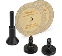 Sbestily Rueda de corte de diamante de 2 pulgadas con mandril de montaje de vástago de 1/4 para amoladora, discos de corte de carburo de agujero de eje de 3/8 pulgadas para disco de corte de metal y