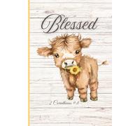 SBG LIFE | Cutie Cow Journal Collection | 'Blessed' | Highland Cow | Christian Notebook with 121 Ruled Pages | 9”x 6”| Softcover