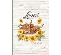 SBG LIFE | Cutie Cow Journal Collection | 'Loved' | Highland Cow | Christian Notebook with 121 Ruled Pages | 9”x 6”| Softcover
