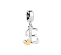 SBI Jewelry Abalorio colgante de plata de la A a la Z compatible con pulseras Pandora para mujer, talla única, Cobre, No es una piedra preciosa