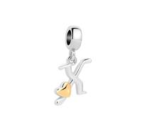 SBI Jewelry Abalorio colgante de plata de la A a la Z compatible con pulseras Pandora para mujer, talla única, Cobre, No es una piedra preciosa