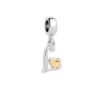SBI Jewelry Abalorio colgante de plata de la A a la Z compatible con pulseras Pandora para mujer, talla única, Cobre, No es una piedra preciosa