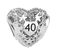 SBI Jewelry Abalorio de cumpleaños compatible con pulsera Pandora y collar, dije de número para hija y nieta, OneSize, Cobre, No es una piedra preciosa