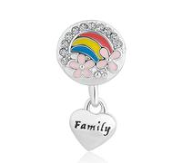 SBI Jewelry Abalorio familiar arcoíris para pulsera de mujeres y niñas, igualdad LGBTQ, aniversario, cumpleaños, compatible con pulsera Pandora, No es una piedra preciosa