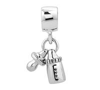 SBI Jewelry Colgante de biberón de plata para madre y nueva madre, compatible con pulseras Pandora, regalo de cumpleaños para mujer