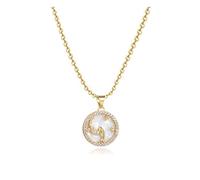 SBI Jewelry Collar dorado de Aries Tauro Géminis Cáncer Virgo Libra Escorpio Piscis Zodíaco Collar de cumpleaños para mujer, piedra natal constelación, regalo de joyería, Acero inoxidable, No es una