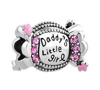 SBI Jewelry Daddys - Abalorio para niña pequeña para pulsera, diseño de caramelo, color rosa, para mujeres y niñas, compatible con pulsera Pandora, No es una piedra preciosa