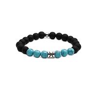 SBI Jewelry Pulsera espiritual natural con signo del zodiaco turquesa para mujer, Piscis, Géminis, Virgo, Tauro, Aries, Cáncer, Escorpio, pulseras elásticas de plata con cuentas de constelación de