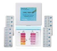 SBINTUOR Kit Medidor Cloro y pH Piscinas 2 en 1, Tabletas Test Agua de Piscina Jacuzzi Spa de pH, Cloro/Bromo, Accesorios para Piscina - (20 x DPD1 + 20 x Rojo Fenol)