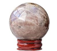 SBJKLYRN Adorno de Bola de Cristal, Bola de Cristal Piedra Lunar Ojo Azul Natural for meditación Fengshui decoración del hogar(60~65mm)