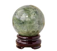 SBJKLYRN Adorno de Bola de Cristal, Bola de Cristal Prehnita Natural for Reiki, Decoración, Adivinación, Meditación, Wicca, Equilibrio Chakras(45~50mm)
