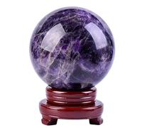 SBJKLYRN Adorno de Bola de Cristal, Esfera de Bola Cristal Amatista ensueño con Soporte - decoración la habitación, curación, Suministros brujería(3.9in(10cm))