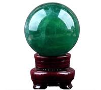 SBJKLYRN Adorno de Bola de Cristal, Esfera de Bola Cristal fluorita Verde con Soporte, Bolas Piedras Preciosas pulidas, Coleccionable minerales Naturales(Diameter 80mm)