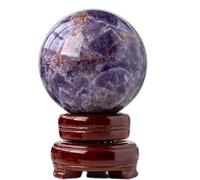 SBJKLYRN Adorno de Bola de Cristal, Gran patrón de Flores ensueño Natural, Piedra Preciosa Amatista, Escultura Esfera, meditación energética, decoración del hogar(Dia.85mm)