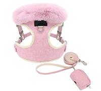 SBJKLYRN Arnés para Perros， Y Plomo Suave y cálido Conjunto de Correa for Mascotas arnés Ajustable for Cachorros Gatos Chaleco for Perros pequeños, medianos Grandes Rosa L(Pink,M)