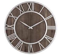 SBJKLYRN Colgar el Reloj, Reloj de Pared con números Romanos, de Metal, silencioso, for Interior y jardín, Varios tamaños(B,S)